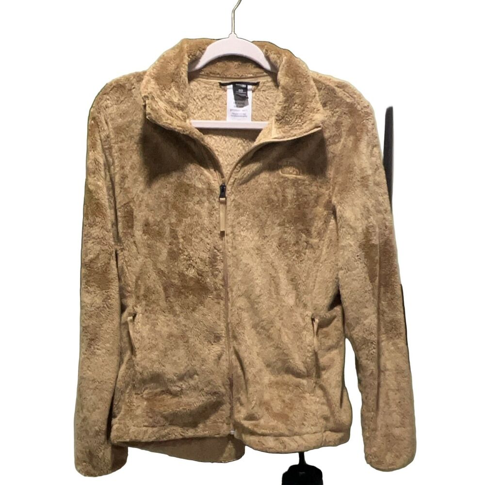 The North Face Osito Women's Tan Fleece Jacket Full Zip Size M Cotton Blend